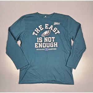 Philadelphia Eagles T-Shirt Mens Large. Green NFC Champions Long Sleeve Pullover